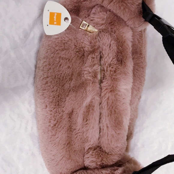 πFurry Warm Blush Pink Fannie Waist Purse Bagπ - Picture 5 of 6